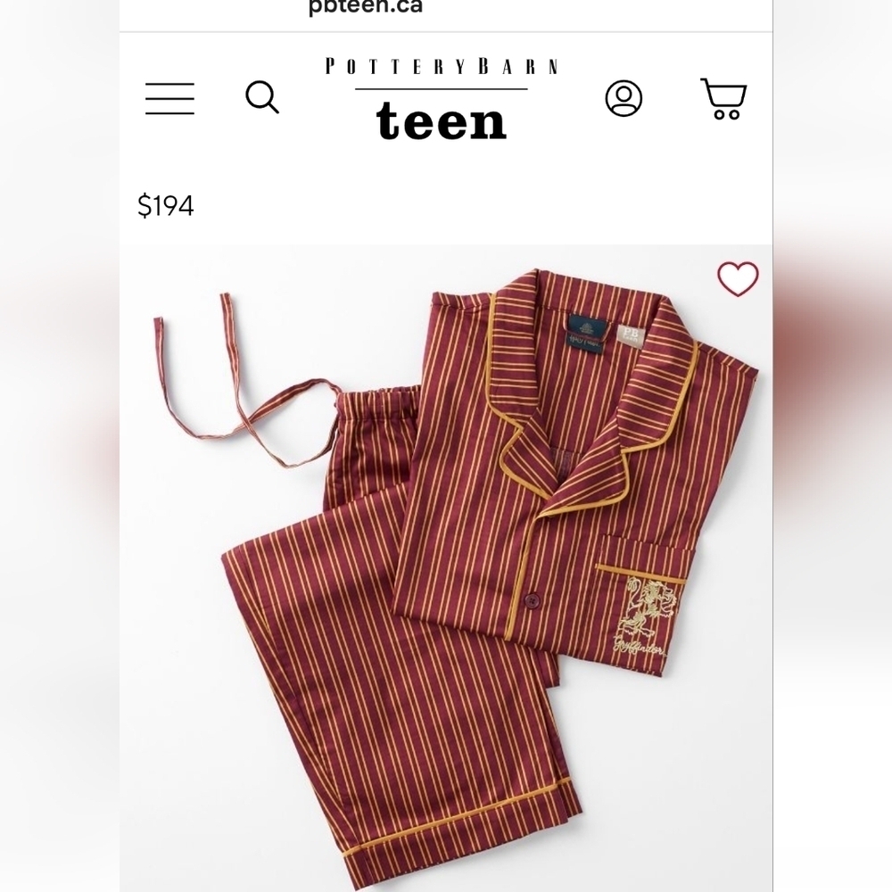 Harry Potter Gryffindor Pajamas Pottery Barn Adult Size XS Unisex NWT - Picture 10 of 16